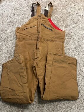 Key Imperial Men's Insulated Brown Bib Overalls - Rugged Workwear Sz X Large Reg